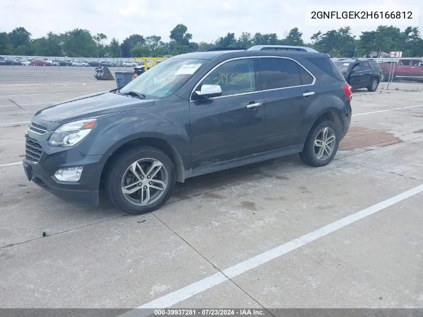 2017 Chevrolet Equinox Premier VIN: 2GNFLGEK2H6166812 Lot: 39937281