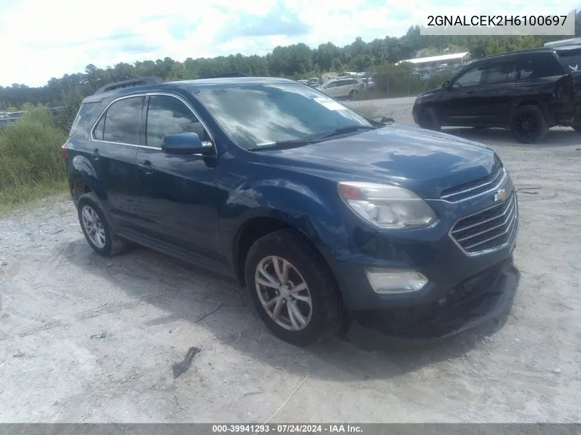 2017 Chevrolet Equinox Lt VIN: 2GNALCEK2H6100697 Lot: 39941293