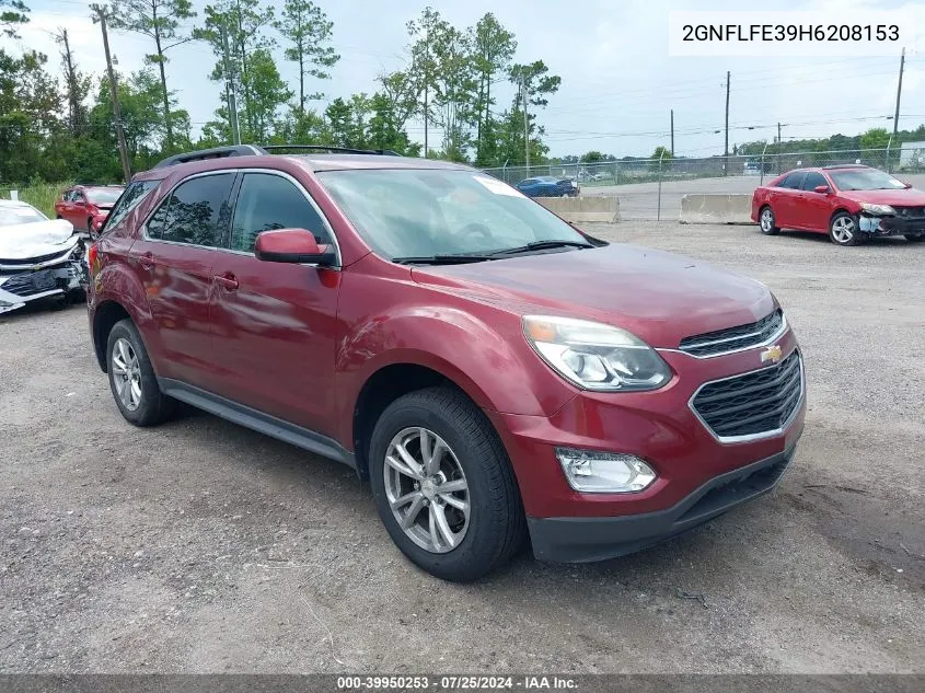 2017 Chevrolet Equinox Lt VIN: 2GNFLFE39H6208153 Lot: 39950253