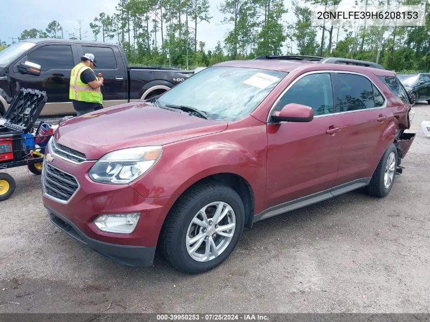 2017 Chevrolet Equinox Lt VIN: 2GNFLFE39H6208153 Lot: 39950253