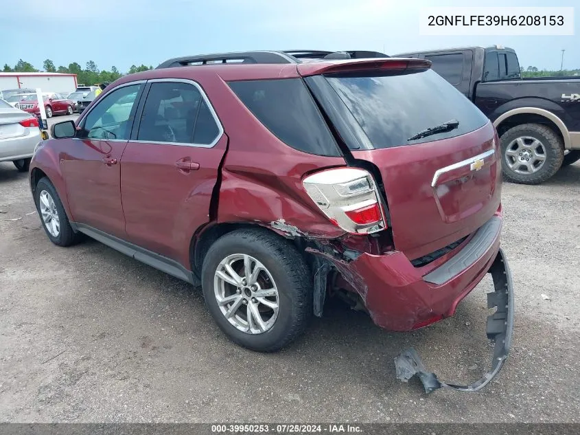 2017 Chevrolet Equinox Lt VIN: 2GNFLFE39H6208153 Lot: 39950253