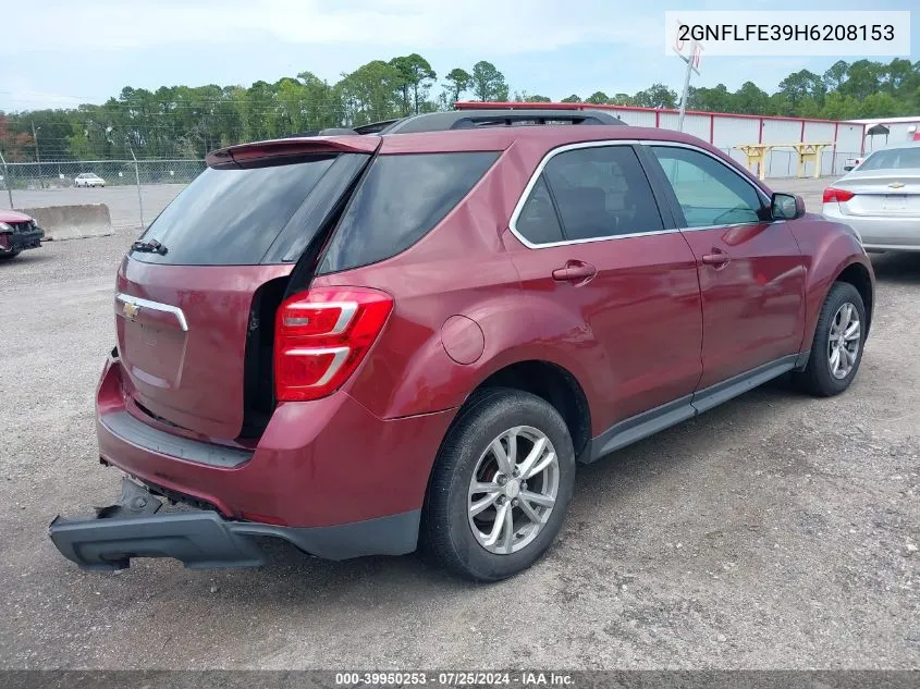 2017 Chevrolet Equinox Lt VIN: 2GNFLFE39H6208153 Lot: 39950253