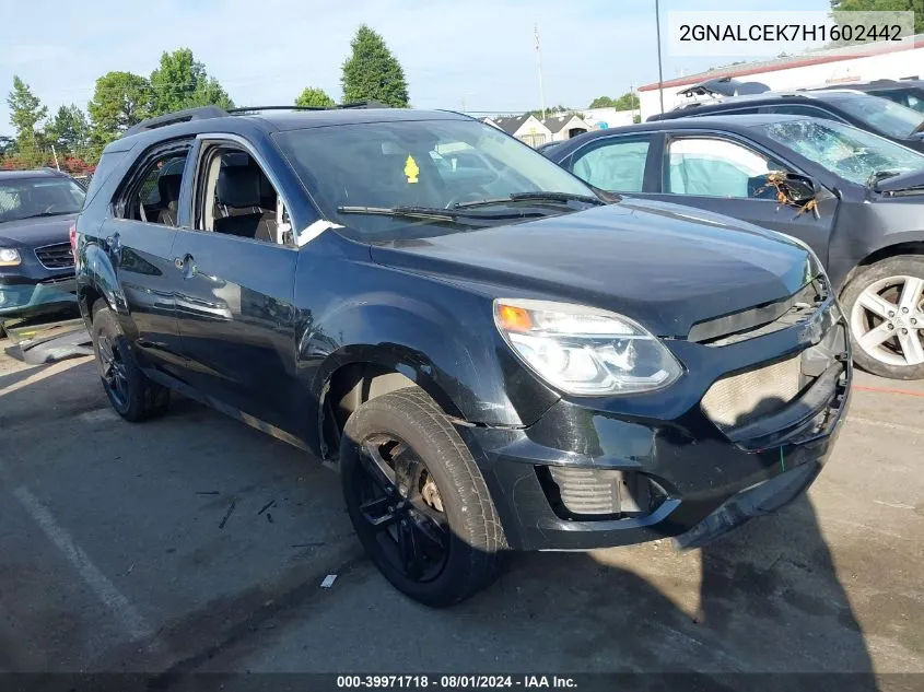 2017 Chevrolet Equinox Lt VIN: 2GNALCEK7H1602442 Lot: 39971718