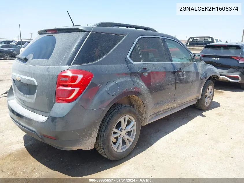 2017 Chevrolet Equinox Lt VIN: 2GNALCEK2H1608374 Lot: 39995657