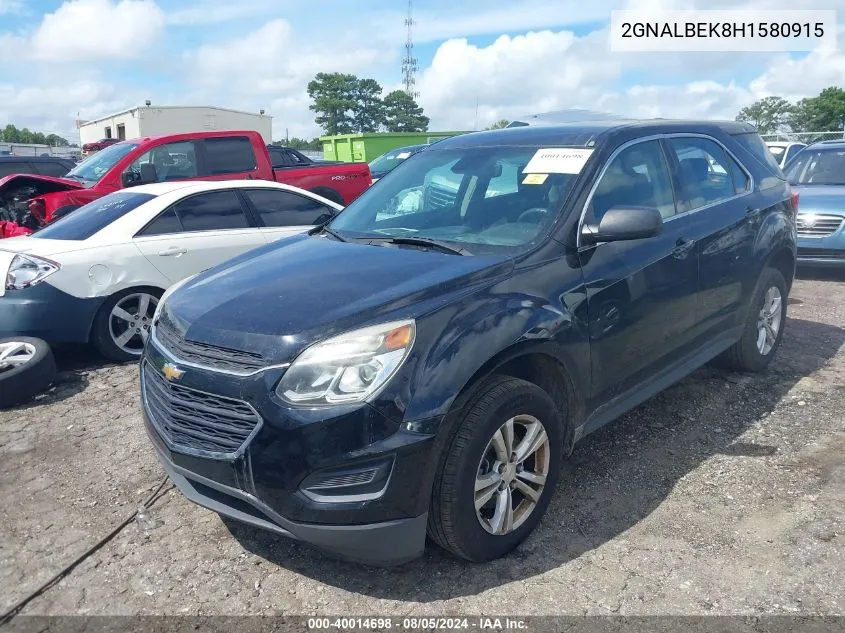 2017 Chevrolet Equinox Ls VIN: 2GNALBEK8H1580915 Lot: 40014698