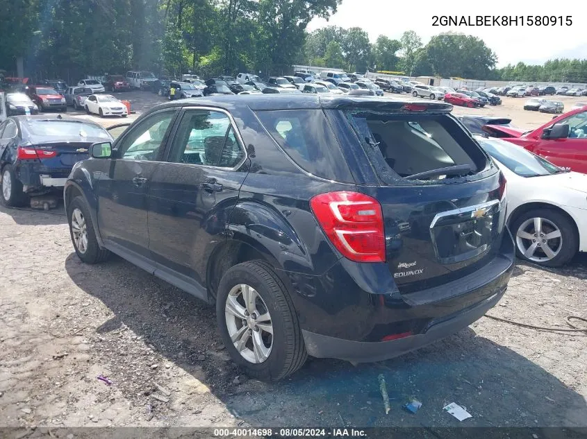 2017 Chevrolet Equinox Ls VIN: 2GNALBEK8H1580915 Lot: 40014698