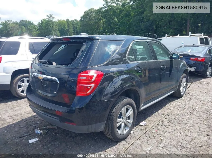 2017 Chevrolet Equinox Ls VIN: 2GNALBEK8H1580915 Lot: 40014698