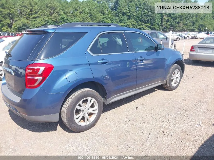 2017 Chevrolet Equinox Lt VIN: 2GNALCEKXH6238018 Lot: 40018630