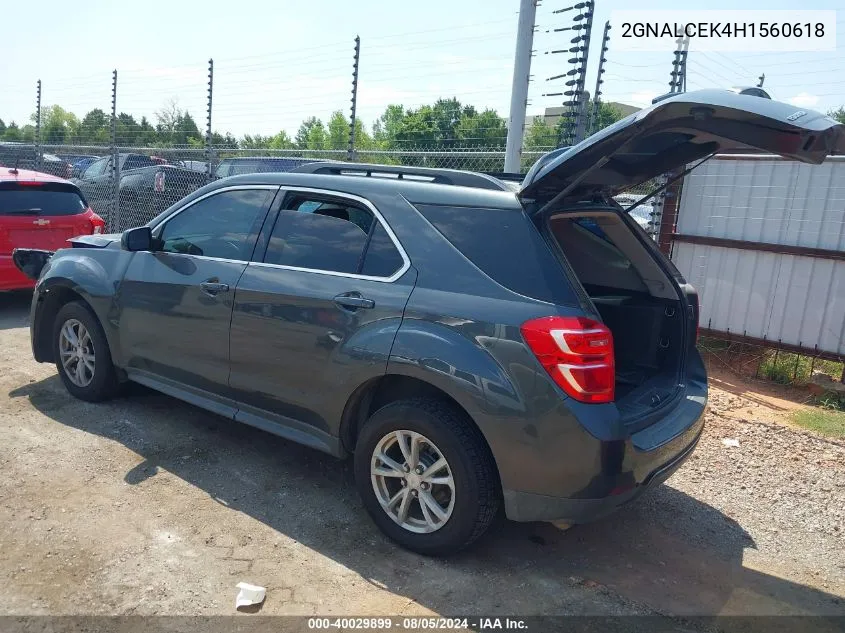 2017 Chevrolet Equinox Lt VIN: 2GNALCEK4H1560618 Lot: 40029899