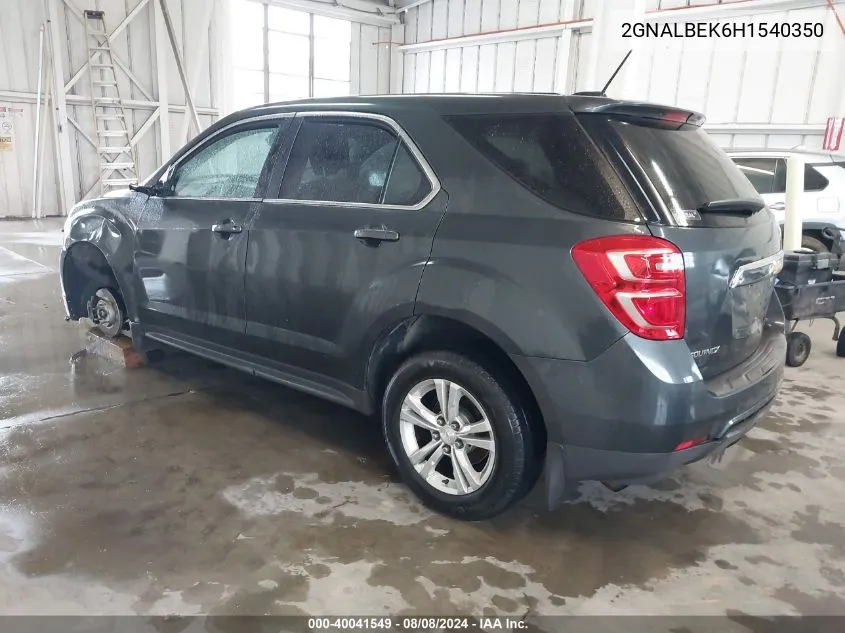 2017 Chevrolet Equinox Ls VIN: 2GNALBEK6H1540350 Lot: 40041549