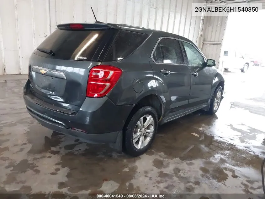 2017 Chevrolet Equinox Ls VIN: 2GNALBEK6H1540350 Lot: 40041549