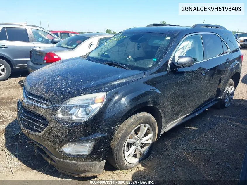 2017 Chevrolet Equinox Lt VIN: 2GNALCEK9H6198403 Lot: 40061914