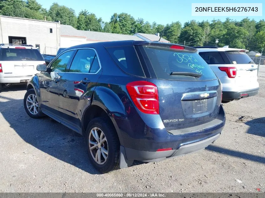 2017 Chevrolet Equinox Ls VIN: 2GNFLEEK5H6276743 Lot: 40085860