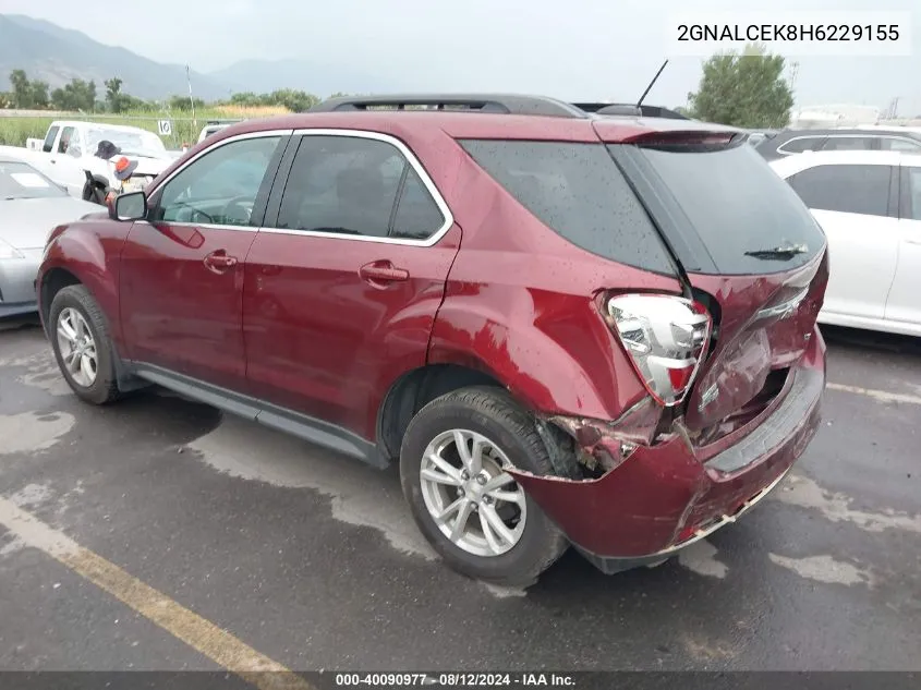 2017 Chevrolet Equinox Lt VIN: 2GNALCEK8H6229155 Lot: 40090977