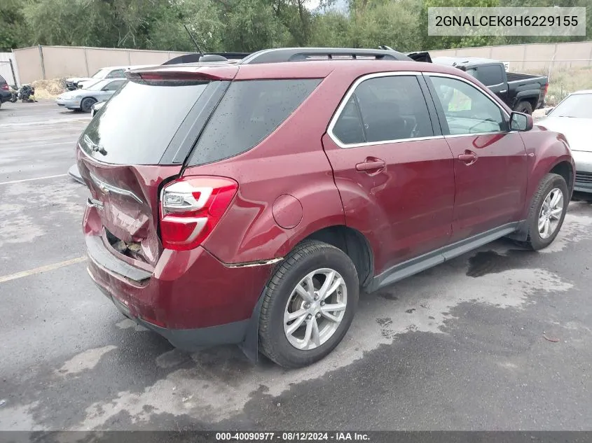 2017 Chevrolet Equinox Lt VIN: 2GNALCEK8H6229155 Lot: 40090977