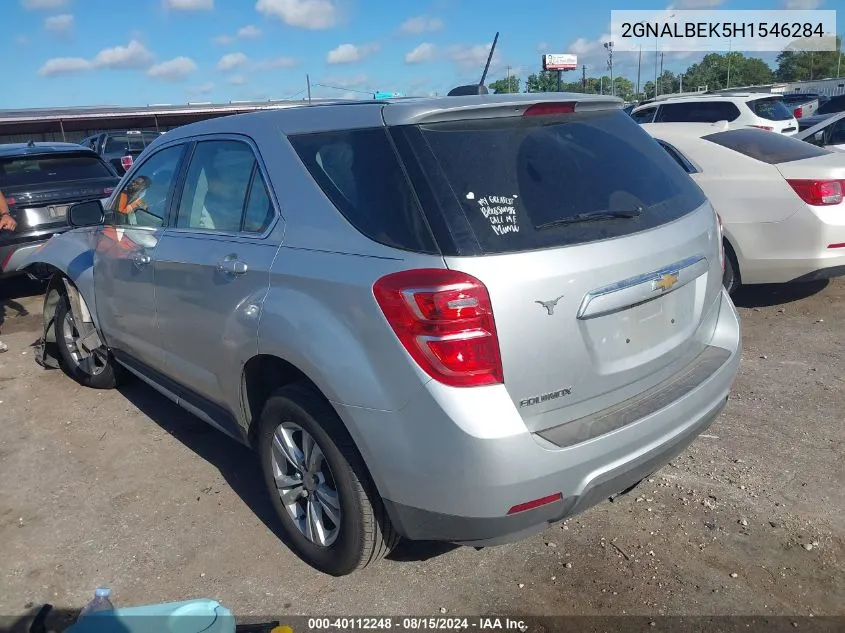 2017 Chevrolet Equinox Ls VIN: 2GNALBEK5H1546284 Lot: 40112248