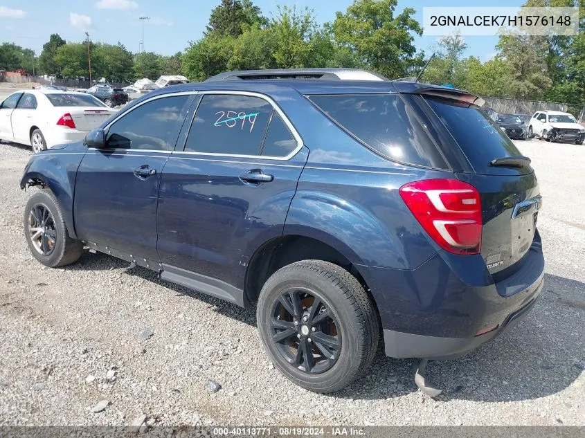 2017 Chevrolet Equinox Lt VIN: 2GNALCEK7H1576148 Lot: 40113771