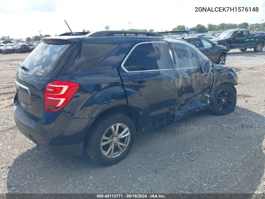 2017 Chevrolet Equinox Lt VIN: 2GNALCEK7H1576148 Lot: 40113771