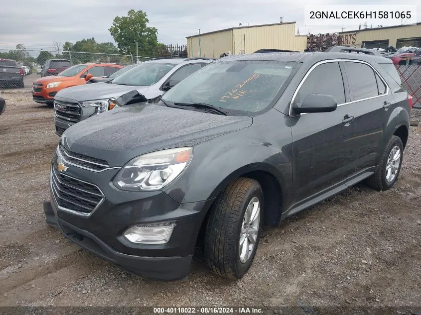 2017 Chevrolet Equinox Lt VIN: 2GNALCEK6H1581065 Lot: 40118022