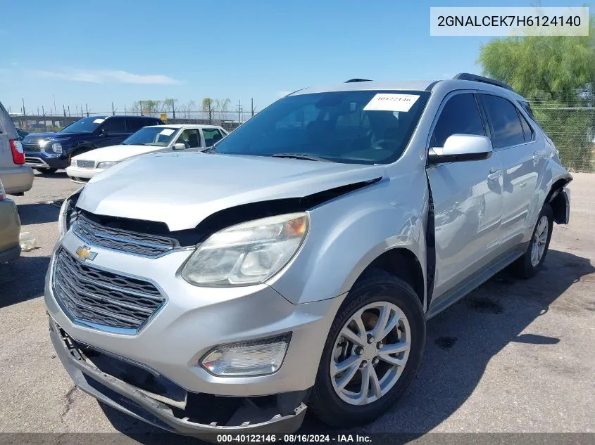 2017 Chevrolet Equinox Lt VIN: 2GNALCEK7H6124140 Lot: 40122146