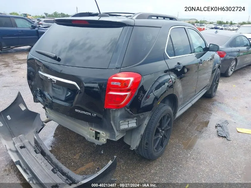 2017 Chevrolet Equinox Lt VIN: 2GNALCEK0H6302724 Lot: 40213487