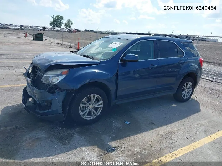 2017 Chevrolet Equinox Lt VIN: 2GNFLFEK0H6240464 Lot: 40234483