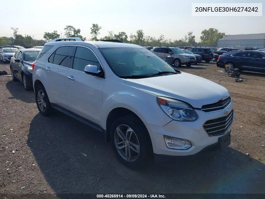 2017 Chevrolet Equinox Premier VIN: 2GNFLGE30H6274242 Lot: 40268914