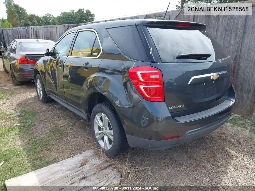 2017 Chevrolet Equinox Ls VIN: 2GNALBEK6H1528568 Lot: 40329738