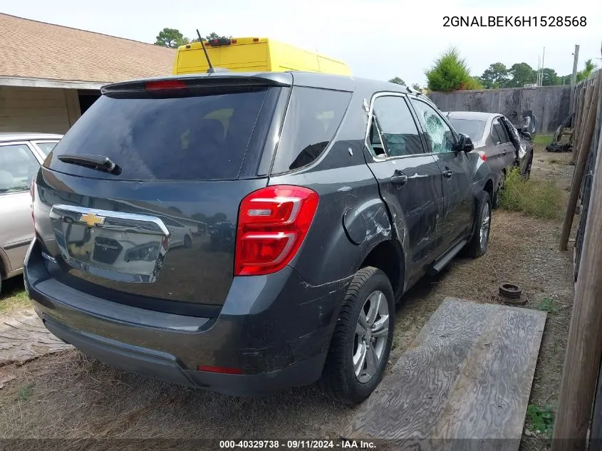 2017 Chevrolet Equinox Ls VIN: 2GNALBEK6H1528568 Lot: 40329738