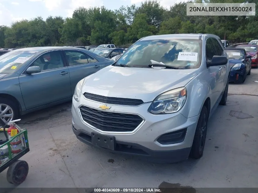 2GNALBEKXH1550024 2017 Chevrolet Equinox Ls