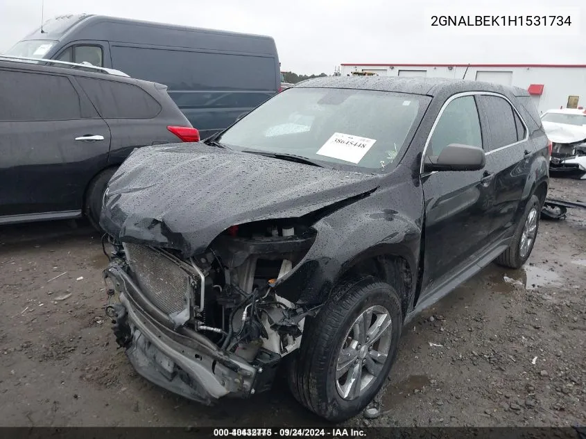 2GNALBEK1H1531734 2017 Chevrolet Equinox Ls