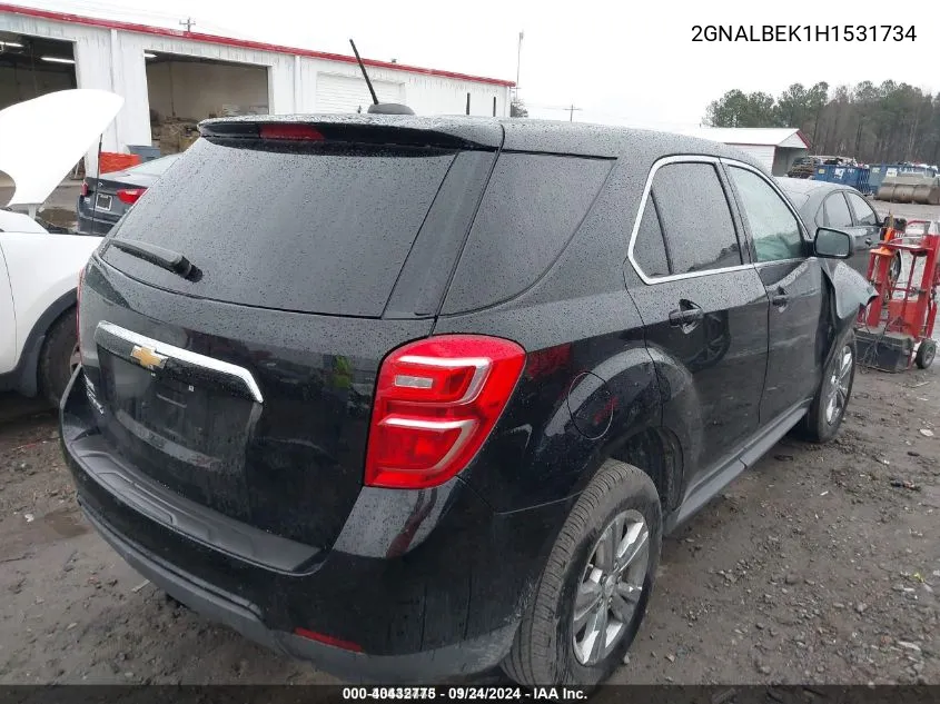 2017 Chevrolet Equinox Ls VIN: 2GNALBEK1H1531734 Lot: 40432775