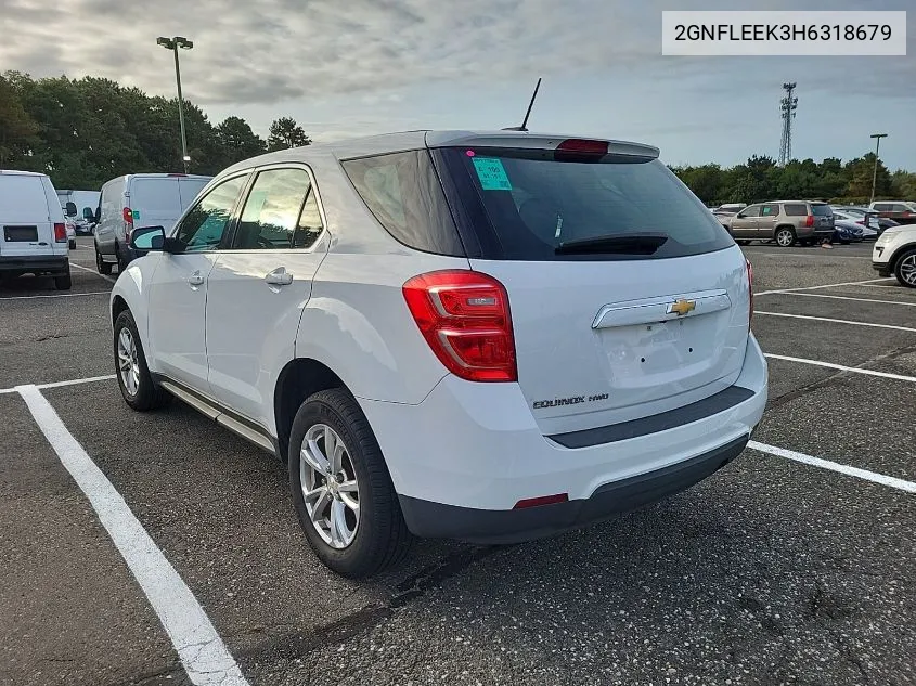 2017 Chevrolet Equinox Ls VIN: 2GNFLEEK3H6318679 Lot: 40451990