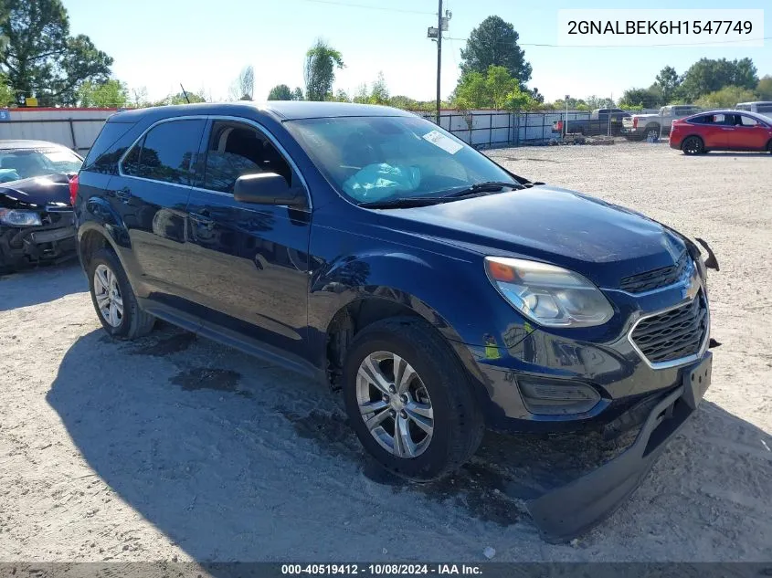 2017 Chevrolet Equinox Ls VIN: 2GNALBEK6H1547749 Lot: 40519412