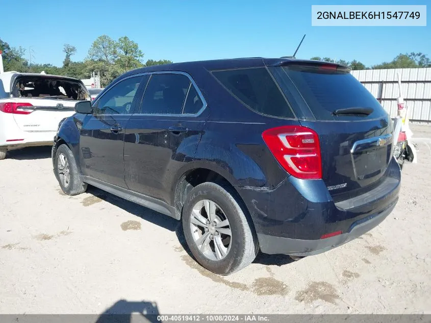 2GNALBEK6H1547749 2017 Chevrolet Equinox Ls