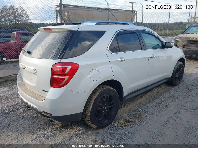 2017 Chevrolet Equinox Premier VIN: 2GNFLGE33H6201138 Lot: 40527420