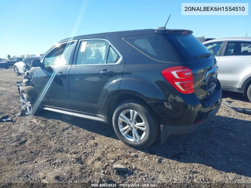 2017 Chevrolet Equinox Ls VIN: 2GNALBEK6H1554510 Lot: 40534935