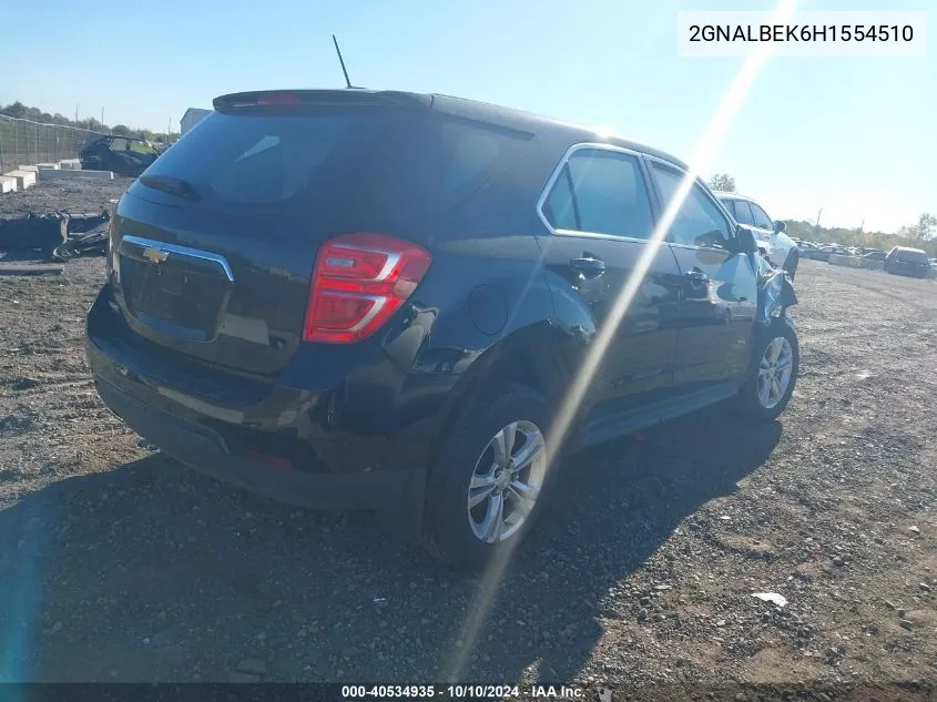 2017 Chevrolet Equinox Ls VIN: 2GNALBEK6H1554510 Lot: 40534935