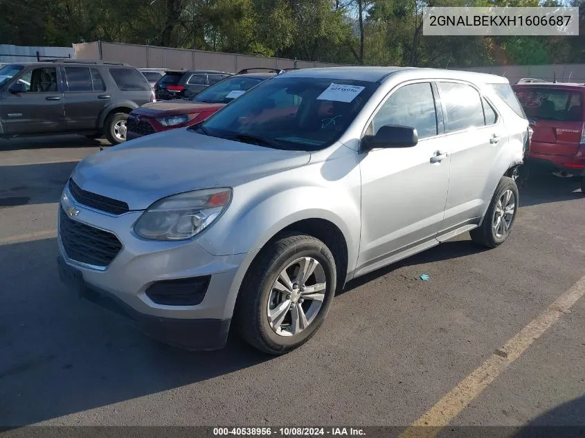 2017 Chevrolet Equinox Ls VIN: 2GNALBEKXH1606687 Lot: 40538956