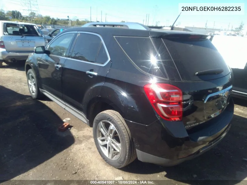 2017 Chevrolet Equinox Premier VIN: 2GNFLGEK0H6282235 Lot: 40541007