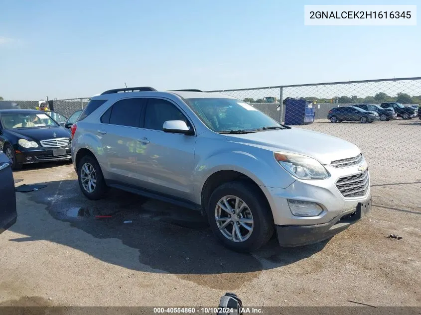 2017 Chevrolet Equinox Lt VIN: 2GNALCEK2H1616345 Lot: 40554860