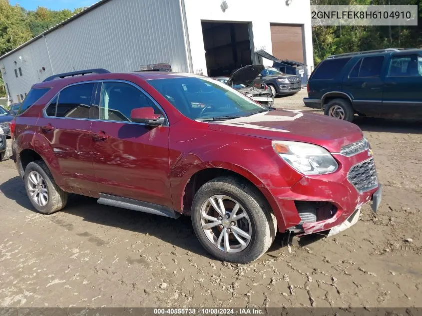 2017 Chevrolet Equinox Lt VIN: 2GNFLFEK8H6104910 Lot: 40555738