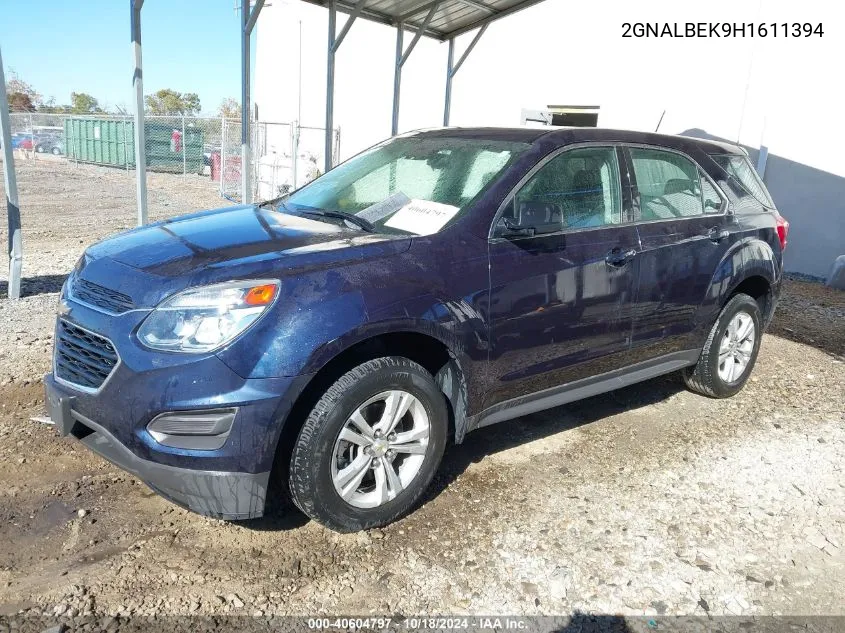 2017 Chevrolet Equinox Ls VIN: 2GNALBEK9H1611394 Lot: 40604797