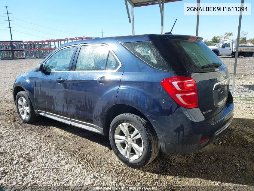 2017 Chevrolet Equinox Ls VIN: 2GNALBEK9H1611394 Lot: 40604797