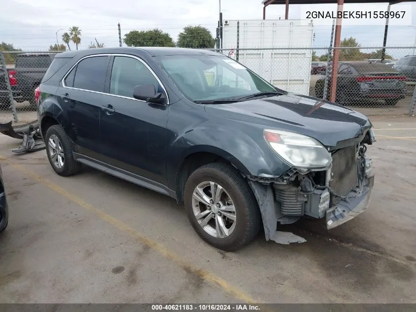 2017 Chevrolet Equinox Ls VIN: 2GNALBEK5H1558967 Lot: 40621183