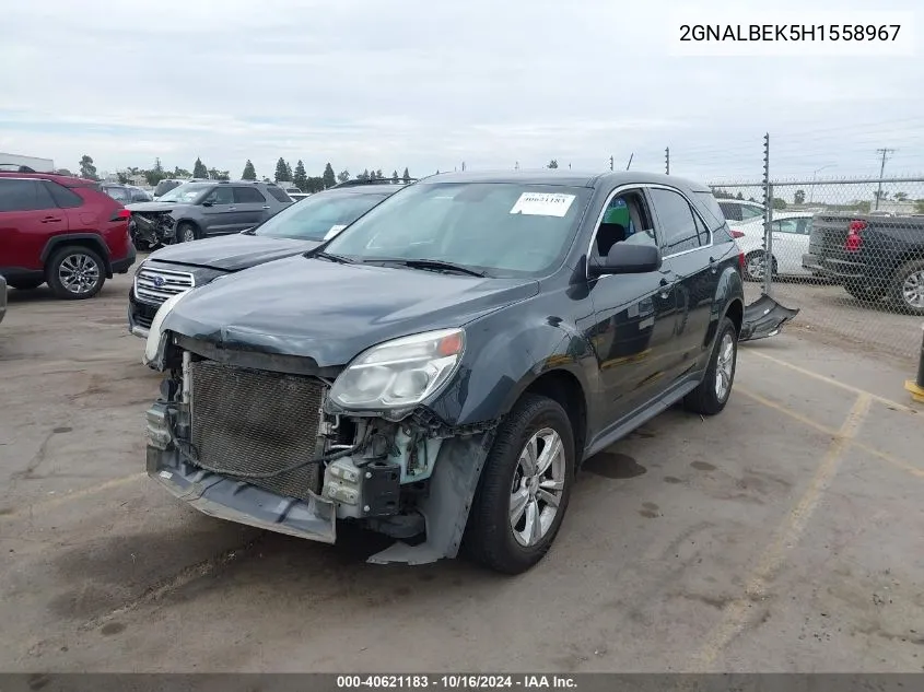 2017 Chevrolet Equinox Ls VIN: 2GNALBEK5H1558967 Lot: 40621183