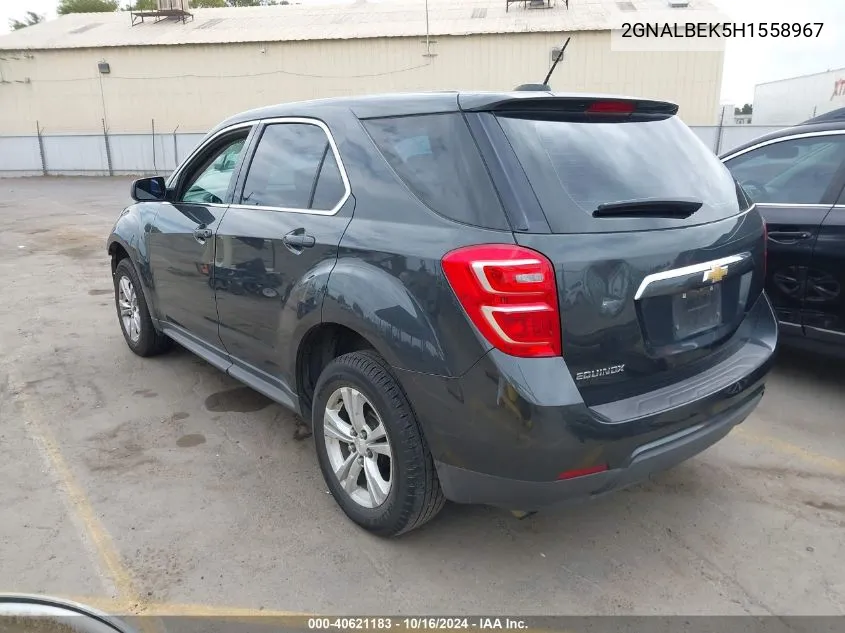 2017 Chevrolet Equinox Ls VIN: 2GNALBEK5H1558967 Lot: 40621183