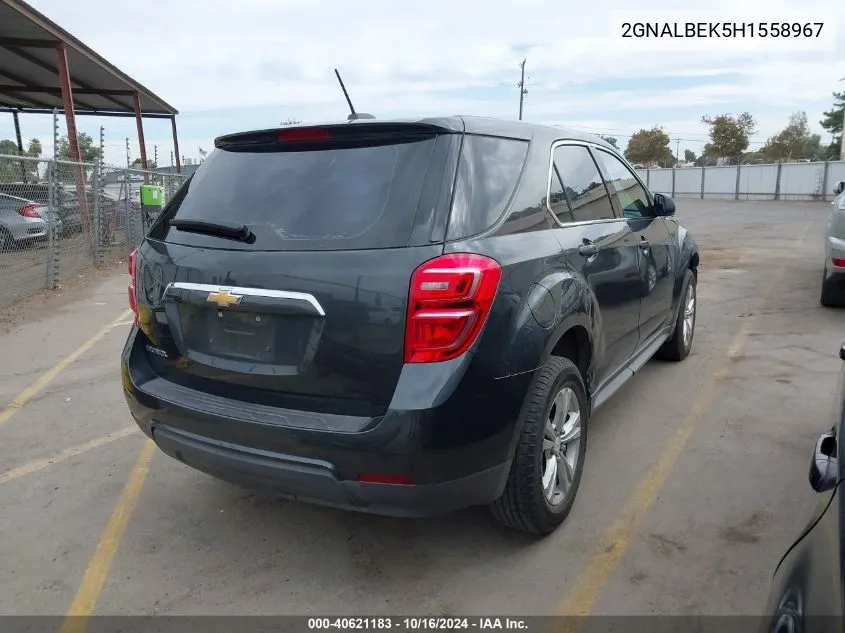 2017 Chevrolet Equinox Ls VIN: 2GNALBEK5H1558967 Lot: 40621183