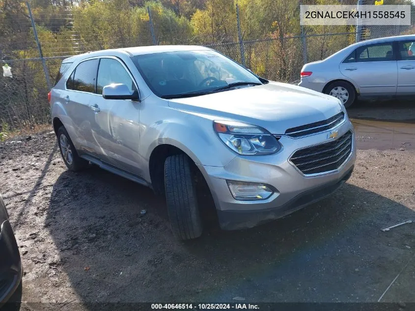 2017 Chevrolet Equinox Lt VIN: 2GNALCEK4H1558545 Lot: 40646514