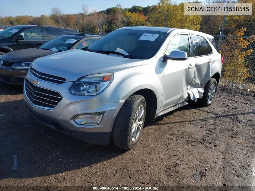 2017 Chevrolet Equinox Lt VIN: 2GNALCEK4H1558545 Lot: 40646514